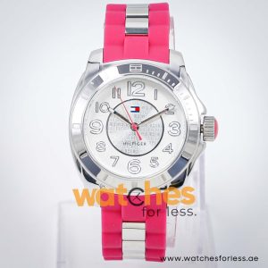 Tommy Hilfiger Women’s Quartz Pink Silicone Strap Silver Sunray Dial 36mm Watch 1781308