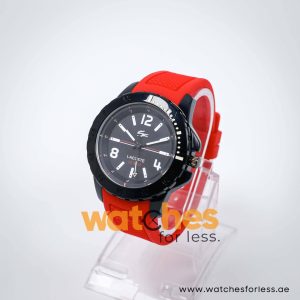 Lacoste Men’s Quartz Red Silicone Strap Black Dial 46mm Watch 2010737