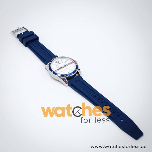 Tommy Hilfiger Men’s Quartz Blue Silicone Strap White Dial 42mm Watch 1790918