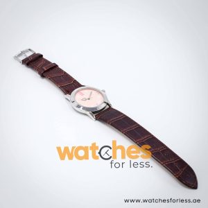 Elle Women’s Quartz Dark Brown Leather Strap Light Pink Dial 37mm Watch EL0009