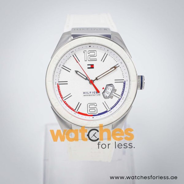 Tommy Hilfiger Men’s Quartz White Silicone Strap White Dial 43mm Watch 1790755 UAE DUBAI AJMAN SHARJAH ABU DHABI RAS AL KHAIMA UMM UL QUWAIN ALAIN FUJAIRAH