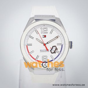 Tommy Hilfiger Men’s Quartz White Silicone Strap White Dial 43mm Watch 1790755