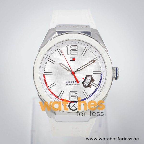 Tommy Hilfiger Men’s Quartz White Silicone Strap White Dial 43mm Watch 1790755 UAE DUBAI AJMAN SHARJAH ABU DHABI RAS AL KHAIMA UMM UL QUWAIN ALAIN FUJAIRAH