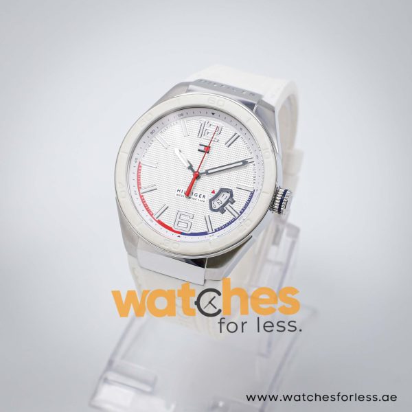 Tommy Hilfiger Men’s Quartz White Silicone Strap White Dial 43mm Watch 1790755 UAE DUBAI AJMAN SHARJAH ABU DHABI RAS AL KHAIMA UMM UL QUWAIN ALAIN FUJAIRAH