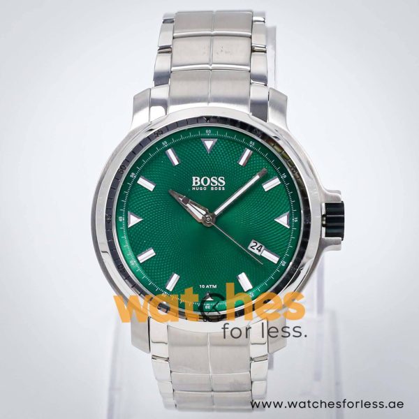 Hugo Boss Men’s Quartz Silver Stainless Steel Green Dial 43mm Watch 1512104 UAE DUBAI AJMAN SHARJAH ABU DHABI RAS AL KHAIMA UMM UL QUWAIN ALAIN FUJAIRAH