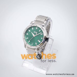 Hugo Boss Men’s Quartz Silver Stainless Steel Green Dial 43mm Watch 1512104