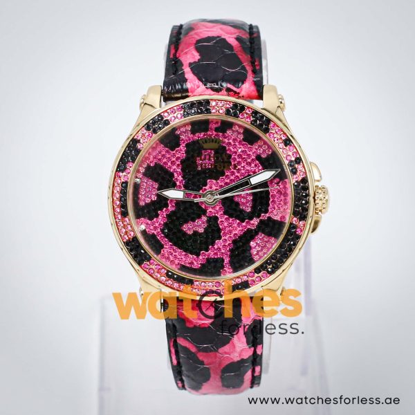 Juicy Couture Women’s Quartz Black & Pink Leather Strap Black & Pink Dial 39mm Watch JC733340501S UAE DUBAI AJMAN SHARJAH ABU DHABI RAS AL KHAIMA UMM UL QUWAIN ALAIN FUJAIRAH