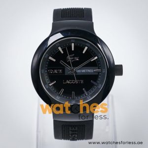 Lacoste Men’s Quartz Black Silicone Strap Black Dial 44mm Watch 2010685