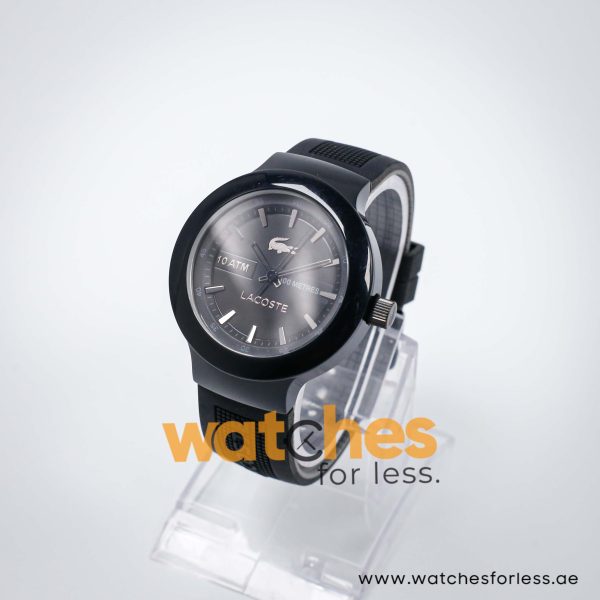 Lacoste Men’s Quartz Black Silicone Strap Black Dial 44mm Watch 2010685