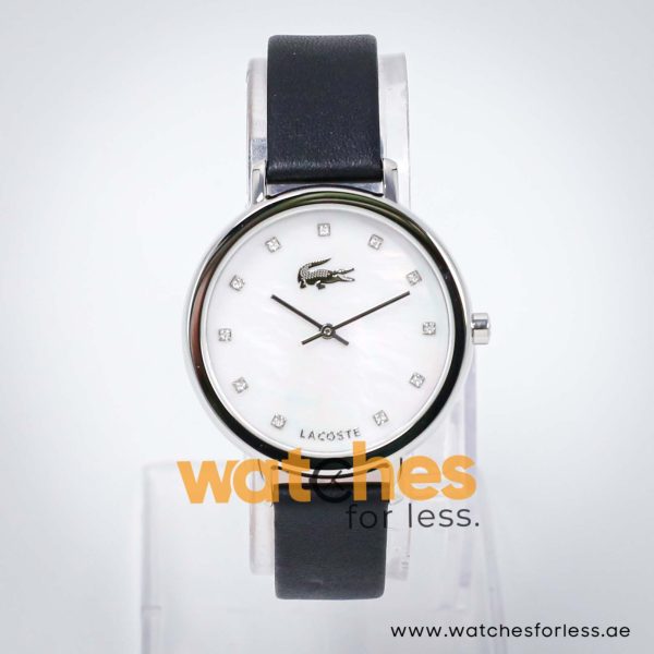 Lacoste Women’s Quartz Black Leather Strap Mother Of Pearl Dial 35mm Watch 2000590 UAE DUBAI AJMAN SHARJAH ABU DHABI RAS AL KHAIMA UMM UL QUWAIN ALAIN FUJAIRAH