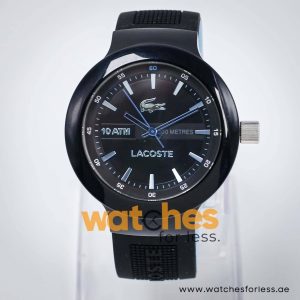 Lacoste Men’s Quartz Black Silicone Strap Black Dial 44mm Watch 2010719