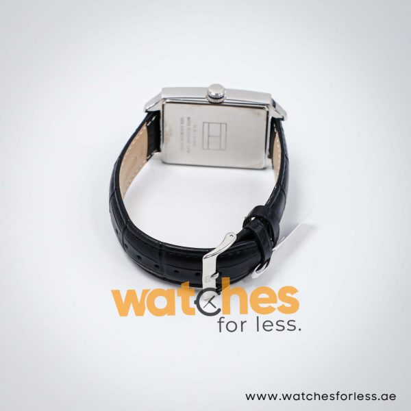 Tommy Hilfiger Men’s Quartz Black Leather Strap Silver Sunray Dial 34mm Watch 1710218