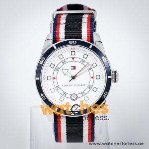 Tommy Hilfiger Men’s Quartz Multi Nylon Strap White Dial 42mm Watch 1710272