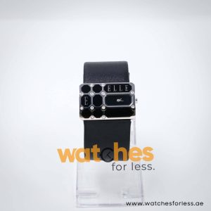 Elle Women’s Quartz Black Leather Strap Black Dial 39mm Watch EL20073S01C