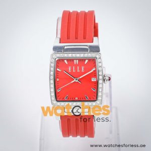 Elle Women’s Quartz Red Silicone Strap Red Dial 29mm Watch EL20039P04N