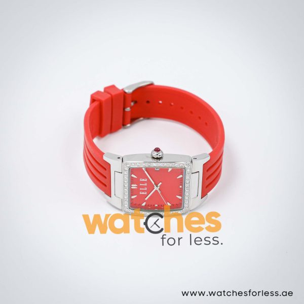 Elle Women’s Quartz Red Silicone Strap Red Dial 29mm Watch EL20039P04N