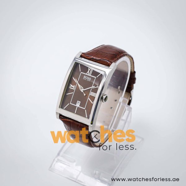 Hugo Boss Men’s Quartz Brown Leather Strap Brown Dial 30mm Watch 1512416