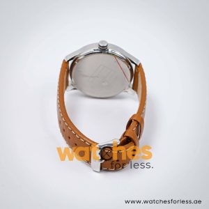 Tommy Hilfiger Men’s Quartz Brown Leather Strap White Dial 44mm Watch 1710311