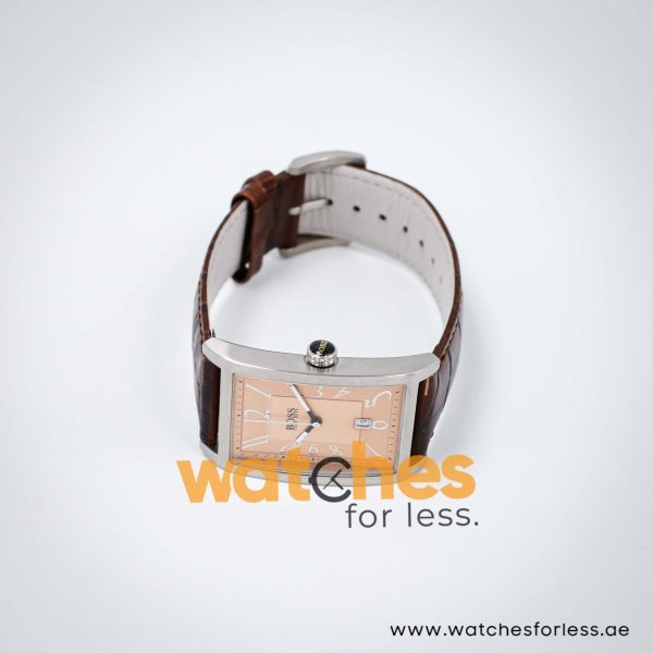Hugo Boss Men’s Quartz Brown Leather Strap Peach Dial 30mm Watch 1512163