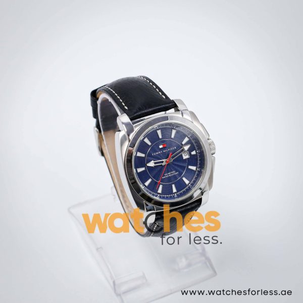 Tommy Hilfiger Men’s Quartz Black Leather Strap Blue Dial 40mm Watch 1790544