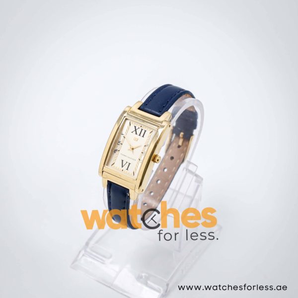 Tommy Hilfiger Women’s Quartz Blue Leather Strap Gold Dial 24mm Watch 1780686