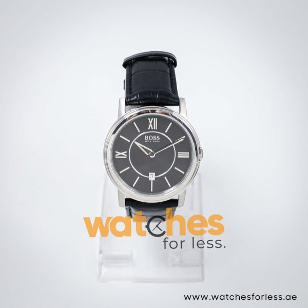Hugo Boss Men’s Quartz Black Leather Strap Black Dial 40mm Watch 1512389