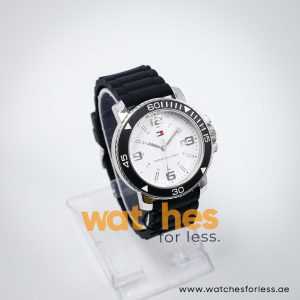 Tommy Hilfiger Men’s Quartz Black Silicone Strap White Dial 43mm Watch 1790821