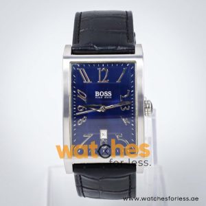 Hugo Boss Men’s Quartz Black Leather Strap Blue Dial 30mm Watch 1512162