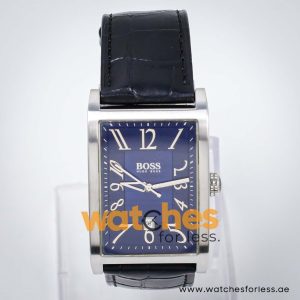 Hugo Boss Men’s Quartz Black Leather Strap Blue Dial 30mm Watch 1512162