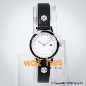 Tommy Hilfiger Women’s Quartz Black Leather Strap White Dial 25mm Watch 1781093