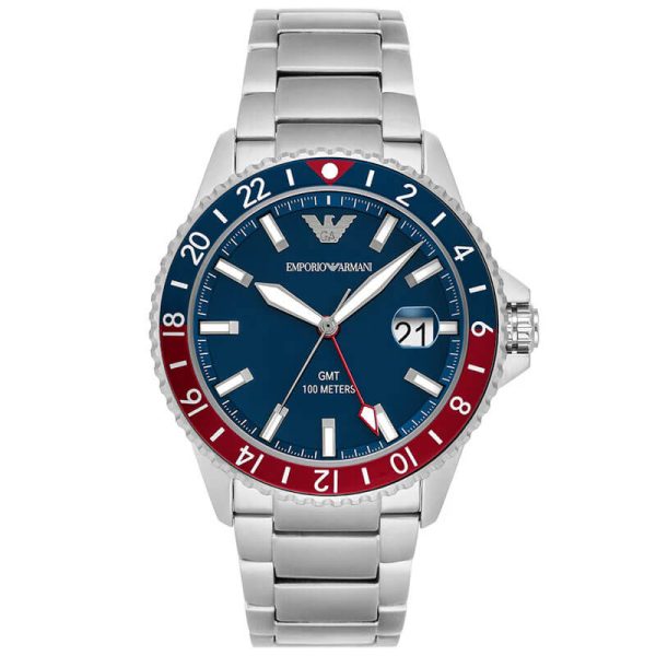 Emporio Armani Men’s Quartz Silver Stainless Steel Blue Dial 42mm Watch AR11590 UAE DUBAI AJMAN SHARJAH ABU DHABI RAS AL KHAIMA UMM UL QUWAIN ALAIN FUJAIRAH