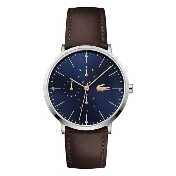 Lacoste Men’s Quartz Brown Leather Strap Blue Dial 40mm Watch 2010976