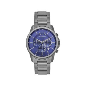 Armani Exchange Men’s Quartz Grey Stainless Steel Blue Dial 44mm Watch AX1731