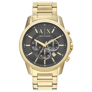 Armani Exchange Men’s Quartz Gold Stainless Steel Black Dial 44mm Watch AX1721