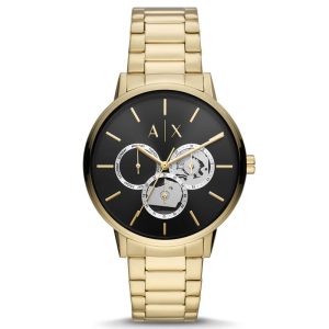 Armani Exchange Men’s Quartz Gold Stainless Steel Black Dial 42mm Watch AX2747