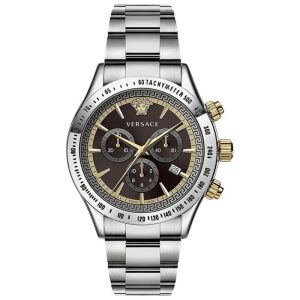 Versace Men’s Quartz Swiss Made Silver Stainless Steel Brown Dial 44mm Watch VEV700419