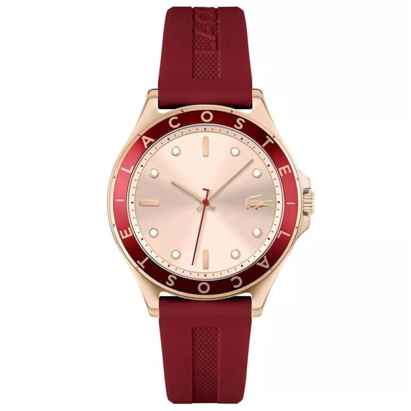 Lacoste Women’s Quartz Red Silicone Strap Rose Gold Dial 38mm Watch 2001266