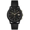 Lacoste Men’s Quartz Black Silicone Strap Black Dial 44mm Watch 2011012