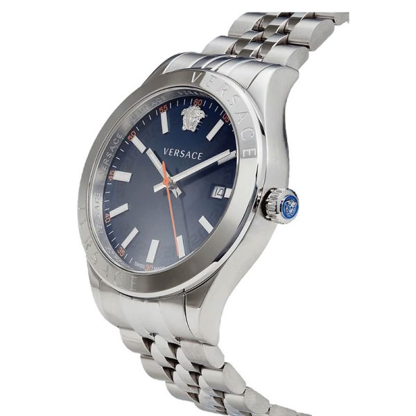 Versace Men’s Quartz Swiss Made Silver Stainless Steel Blue Dial 42mm Watch VEVK00921