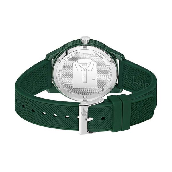 Lacoste Men’s Quartz Green Silicone Strap White Dial 42mm Watch 2011135
