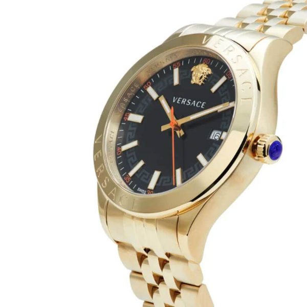 Versace Men’s Quartz Swiss Made Gold Stainless Steel Black Dial 42mm Watch VEVK01221