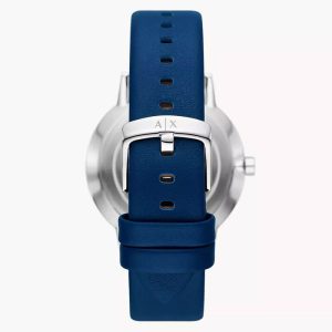 Armani Exchange Men’s Quartz Blue Leather Strap Blue Dial 42mm Watch AX2746