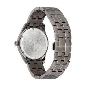 Versace Men’s Quartz Swiss Made Grey Stainless Steel Black Dial 41mm Watch VE3K00622