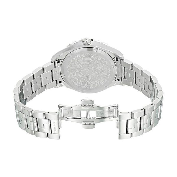 Versace Men’s Quartz Swiss Made Silver Stainless Steel Black Dial 42mm Watch V11020015