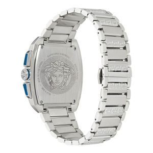Versace Men’s Quartz Swiss Made Silver Stainless Steel Blue Dial 42mm Watch VE6H00423