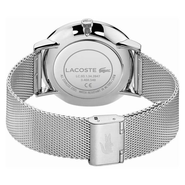 Lacoste Men’s Quartz Silver Stainless Steel White Dial 40mm Watch 2011025