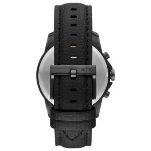 Armani Exchange Men’s Quartz Black Leather Strap Grey Dial 44mm Watch AX1724