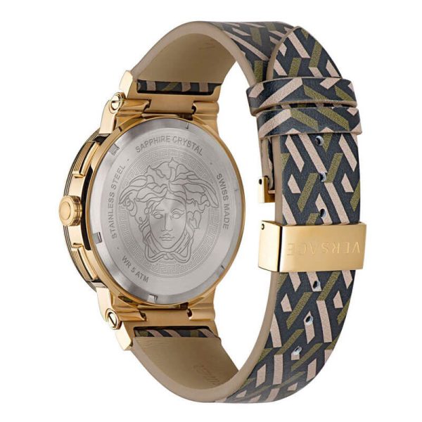 Versace Men’s Quartz Swiss Made Multi Leather Strap Black Dial 43mm Watch VEZ900621