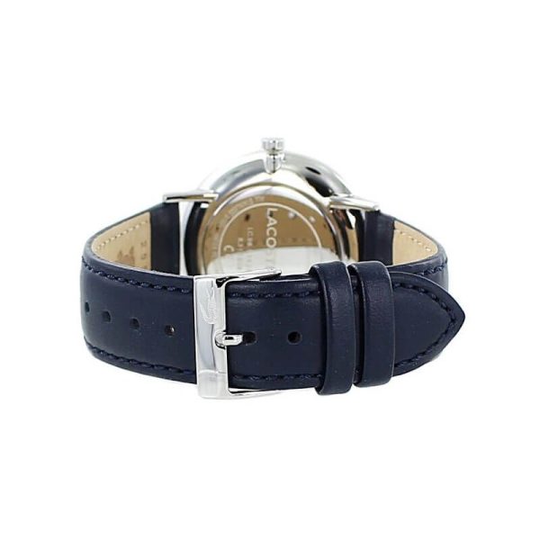 Lacoste Men’s Quartz Blue Leather Strap White Dial 40mm Watch 2010975