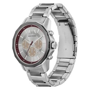 Armani Exchange Men’s Quartz Silver Stainless Steel Grey Dial 44mm Watch AX1745